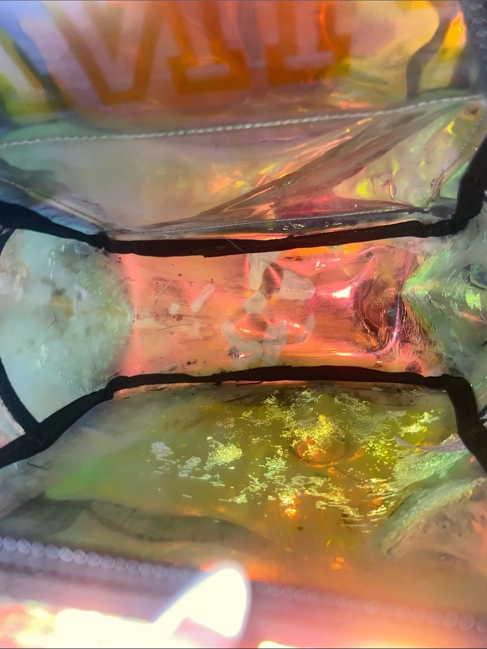 Vs pink mini backpack : Shimmer clear transparent